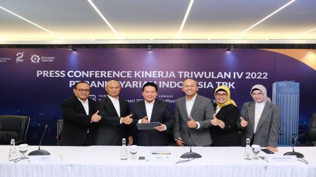 Paparan kinerja keuangan PT Bank Syariah Indonesia Tbk (BRIS) kuartal IV 2022, Rabu (1/2/2023). (Foto:Bank Syariah Indonesia)