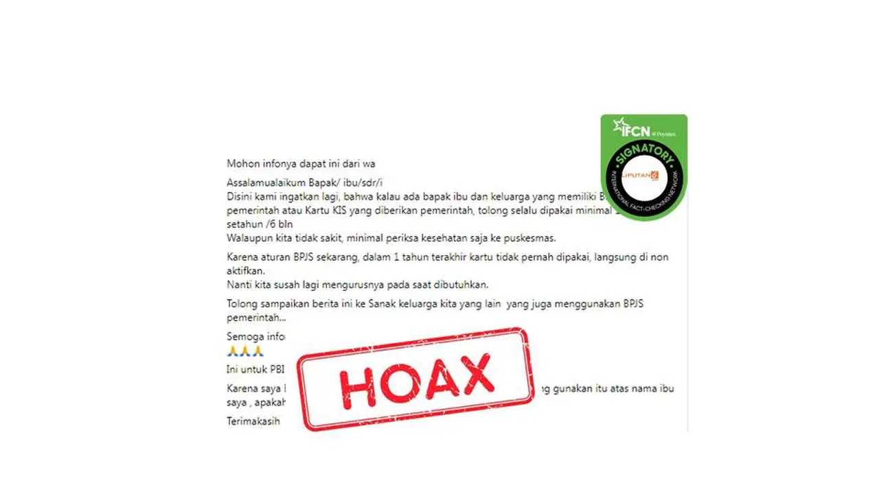 Cek Fakta aturan BPJS Kesehatan 2