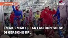 Tingkah laku pengguna KRL seringkali sulit ditebak oleh siapapun. Seperti sekelompok emak-emak ini yang dengan spontan adakan fashion show di gerbong
