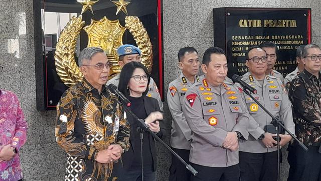 Ketua Komisi Pemberantasan Korupsi (KPK) Setyo Budiyanto bertandang ke Mabes Polri, pada Rabu (8/1/2025).