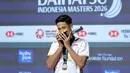 Gelar juara Indonesia Masters 2026 menjadi yang pertama bagi Alwi Farhan di turnamen Super 500. Tampak dalam foto, pebulu tangkis tunggal putra Indonesia, Alwi Farhan merayakan gelar juara Indonesia Masters 2026 usai mengalahkan wakil Thailand, Panitchaphon Teeraratsakul, pada laga final di Istora Gelora Bung Karno, Senayan, Jakarta, Minggu (25/1/2026). (Bola.com/Bagaskara Lazuardi)