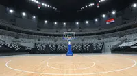 Suasana Lapangan di Indonesia Arena, Senayan, Jakarta, Selasa (11/7/2023). Indonesia Arena ini akan menjadi salah satu venue Piala Dunia Bola Basket atau FIBA World Cup 2023. (Bola.com/M Iqbal Ichsan)