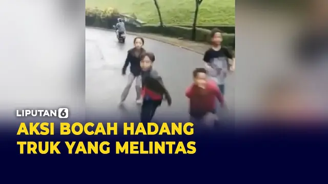 Bocah hadang truk yang tengah melintas