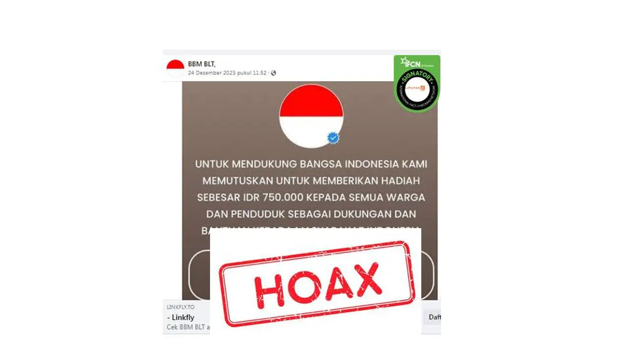Tangkapan layar link bantuan BBM yang menjadi hoaks beredar dalam sepekan