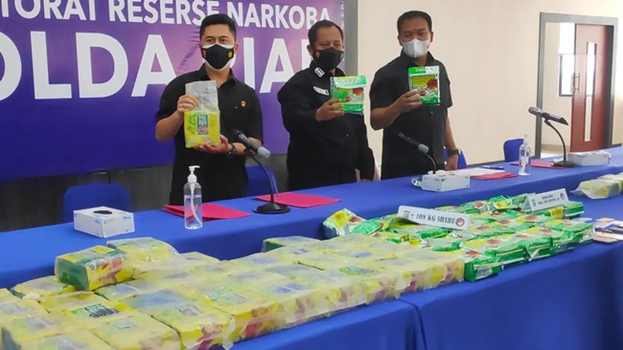 Barang bukti narkoba jenis sabu dari jaringan Malaysia yang pernah disita oleh Polda Riau.