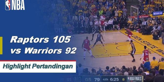 Cuplikan Pertandingan NBA : Raptors 105 vs Warriors 92