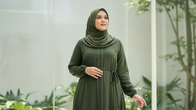 Model Gamis Abaya Syari untuk Tubuh Gemuk
