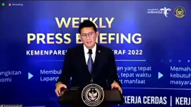 Menparekraf Sandiaga Uno di Weekly Press Briefing