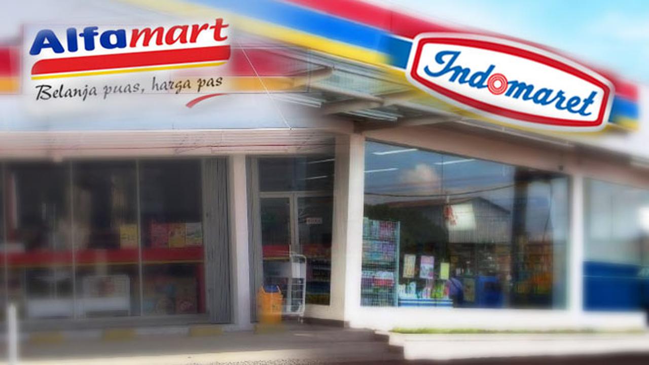 Ilustrasi indomaret dan alfamart