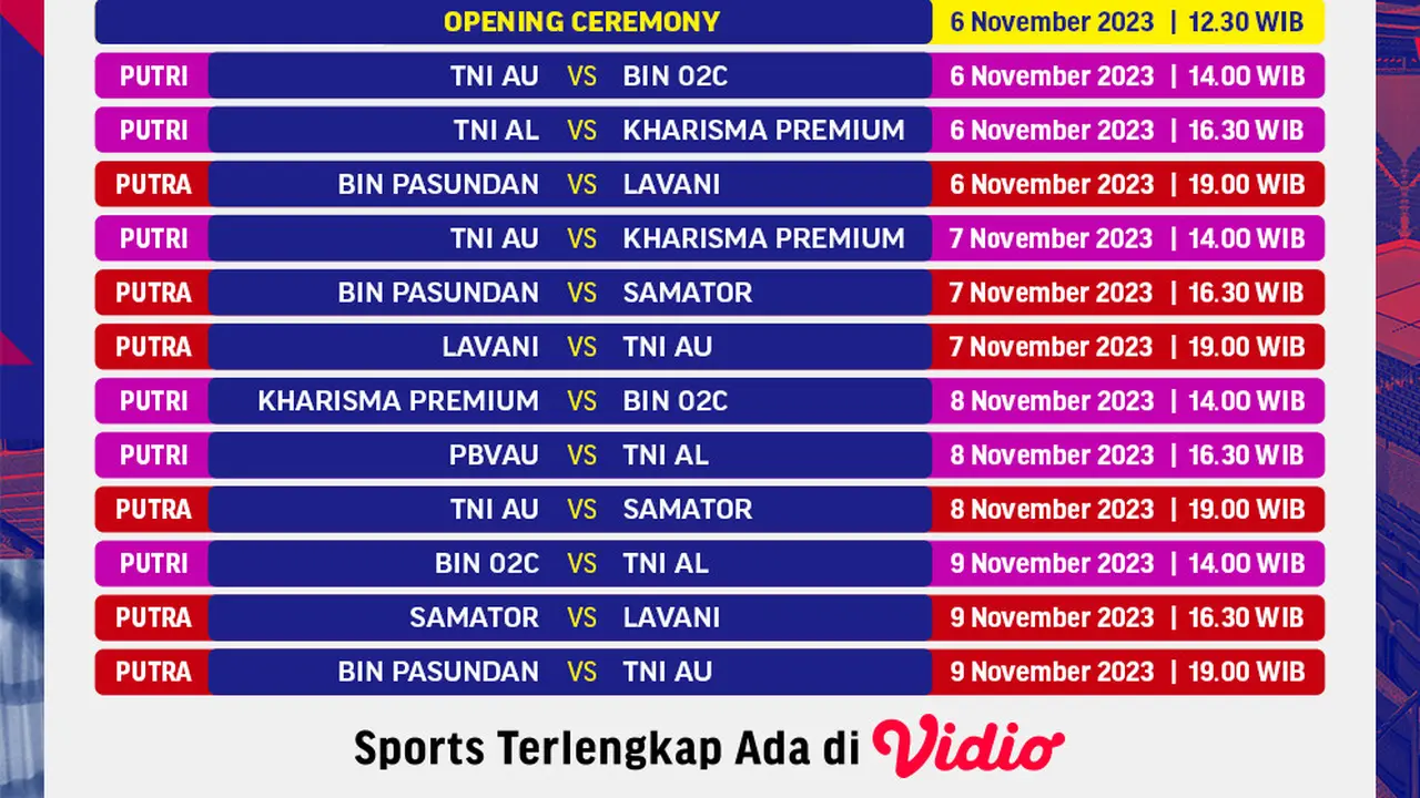 Jadwal dan Live Streaming Livoli Divisi Utama 2023 Gratis di Vidio