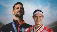 Ilustrasi - Novak Djokovic, Viktor Axelsen (Bola.com/Adreanus Titus)