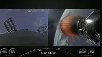 Proses peluncuran Satelit Satria-1 yang lepas landas dari SpaceX Cape Canaveral, Air Force Station, Florida, Amerika Serikat (AS). (Dok: YouTube SpaceX)