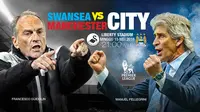 Swansea City Vs  Manchester City (Liputan6.com/Trie yas)