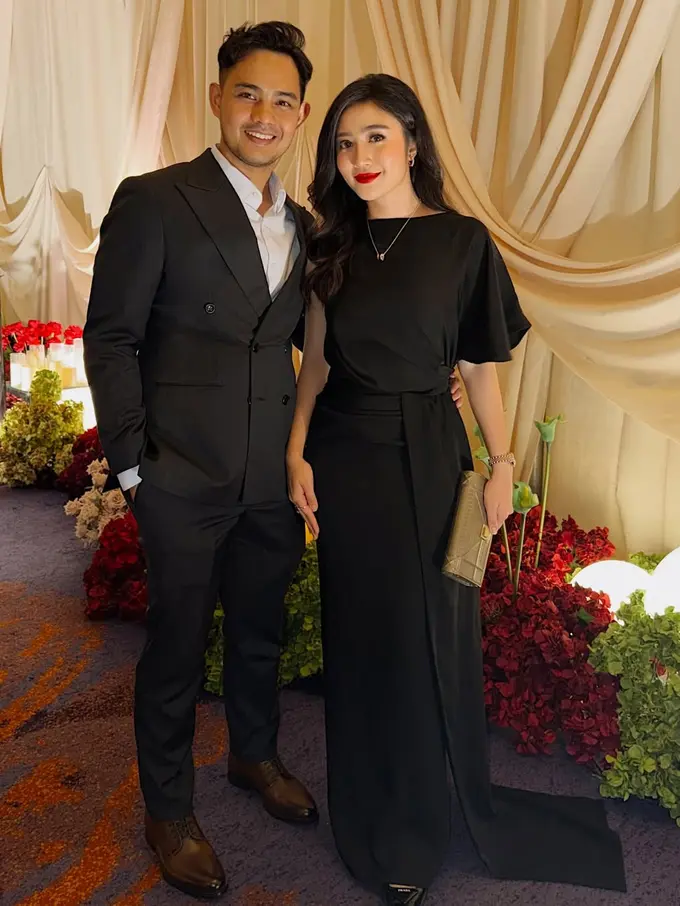 Gaya Serasi Febby Rastanty & Drajad Djumantara Saat Kondangan di Pernikahan Ranggaz Laksmana-Angie Prijanto