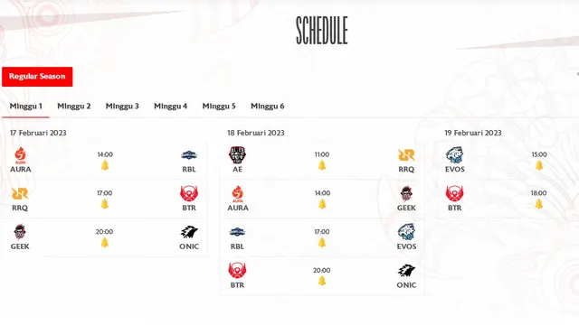 Jadwal MPL ID S11