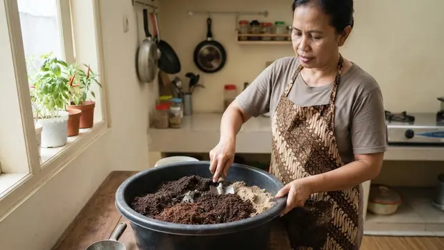 Menanam Kacang Tanah Dalam Wadah