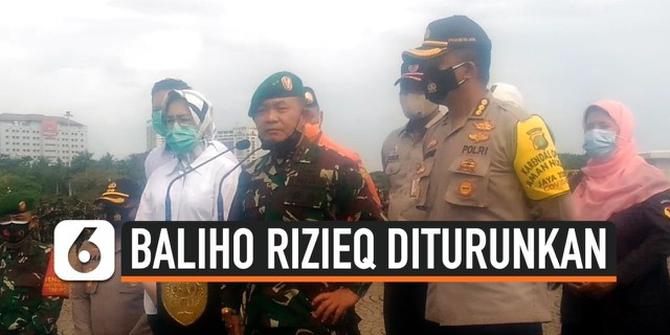 VIDEO: Berbaju Loreng Turunkan Baliho Rizieq Shihab, Perintah Siapa?
