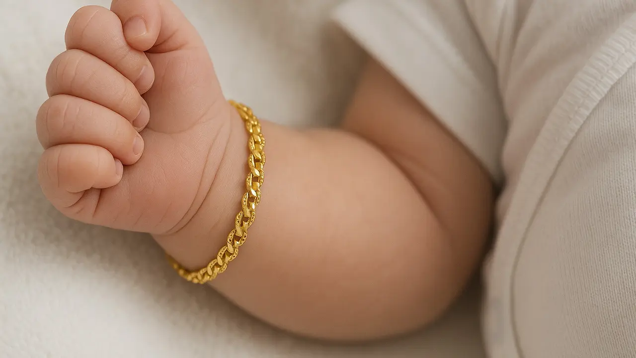 Gelang Emas untuk Bayi Baru Lahir (Foto: ChatGPT)