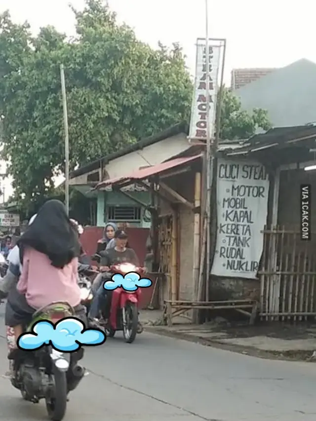 6 Tulisan Kocak di Tempat Cuci Motor Ini Bikin Pelanggan Senyum Lebar, Nyeleneh
