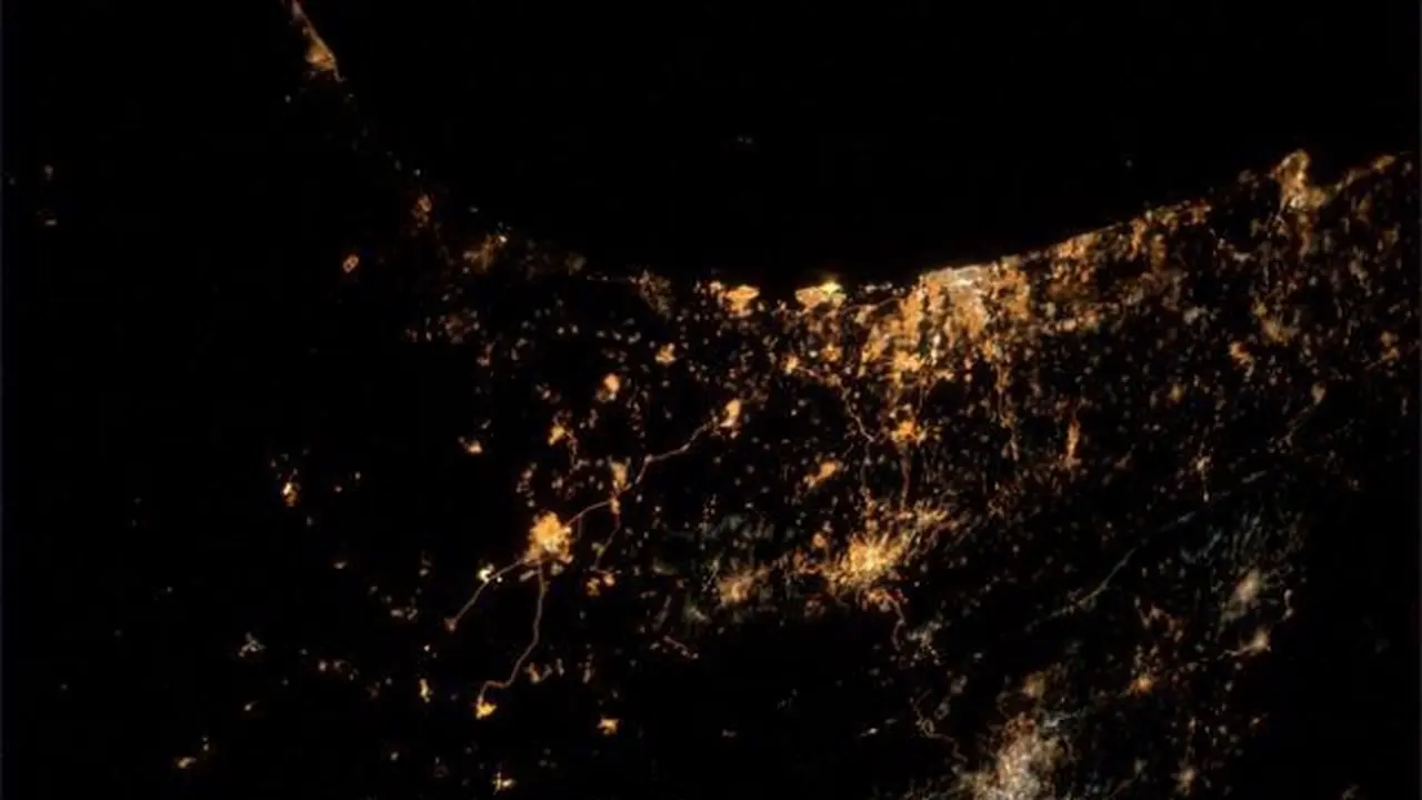 Foto Jalur Gaza dari ISS