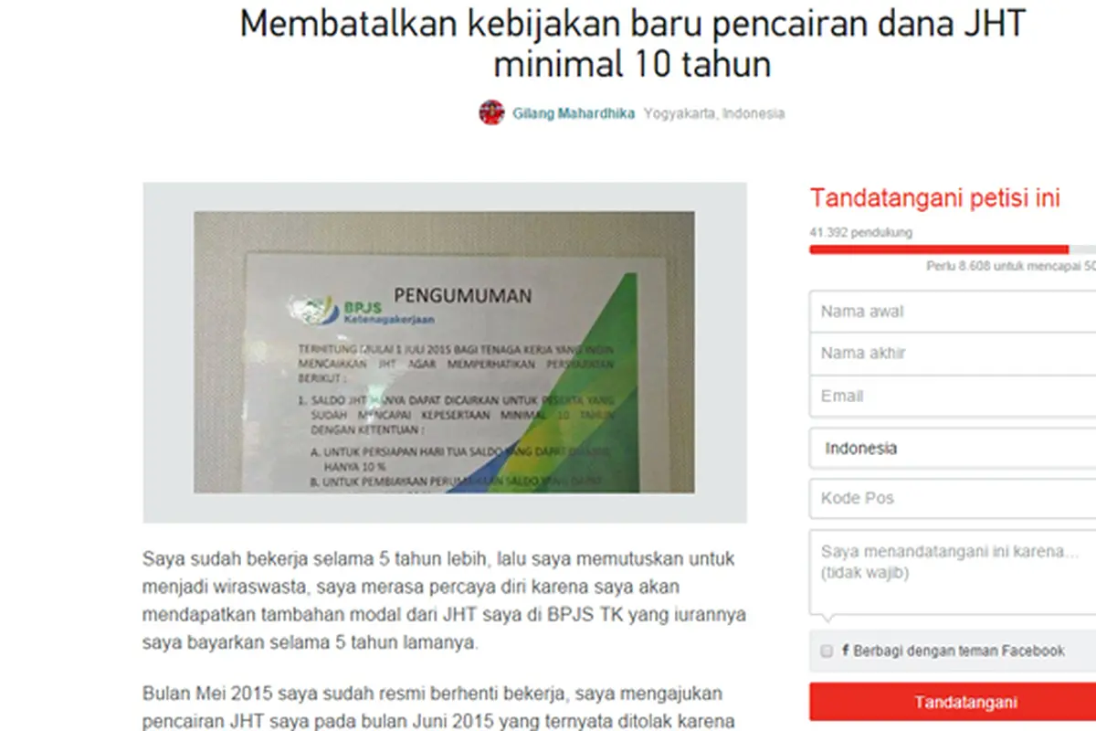 Kebijakan Baru BPJS Diprotes Puluhan Ribu Netizen