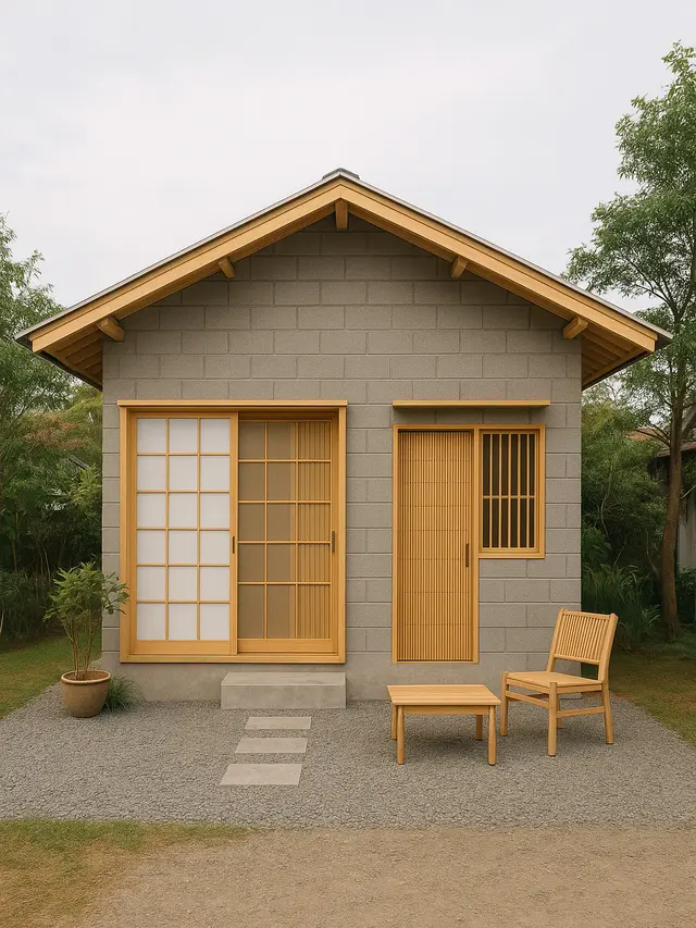 Model Rumah Kecil Tapi Cantik 4x6 Meter dari Batako dan Bambu