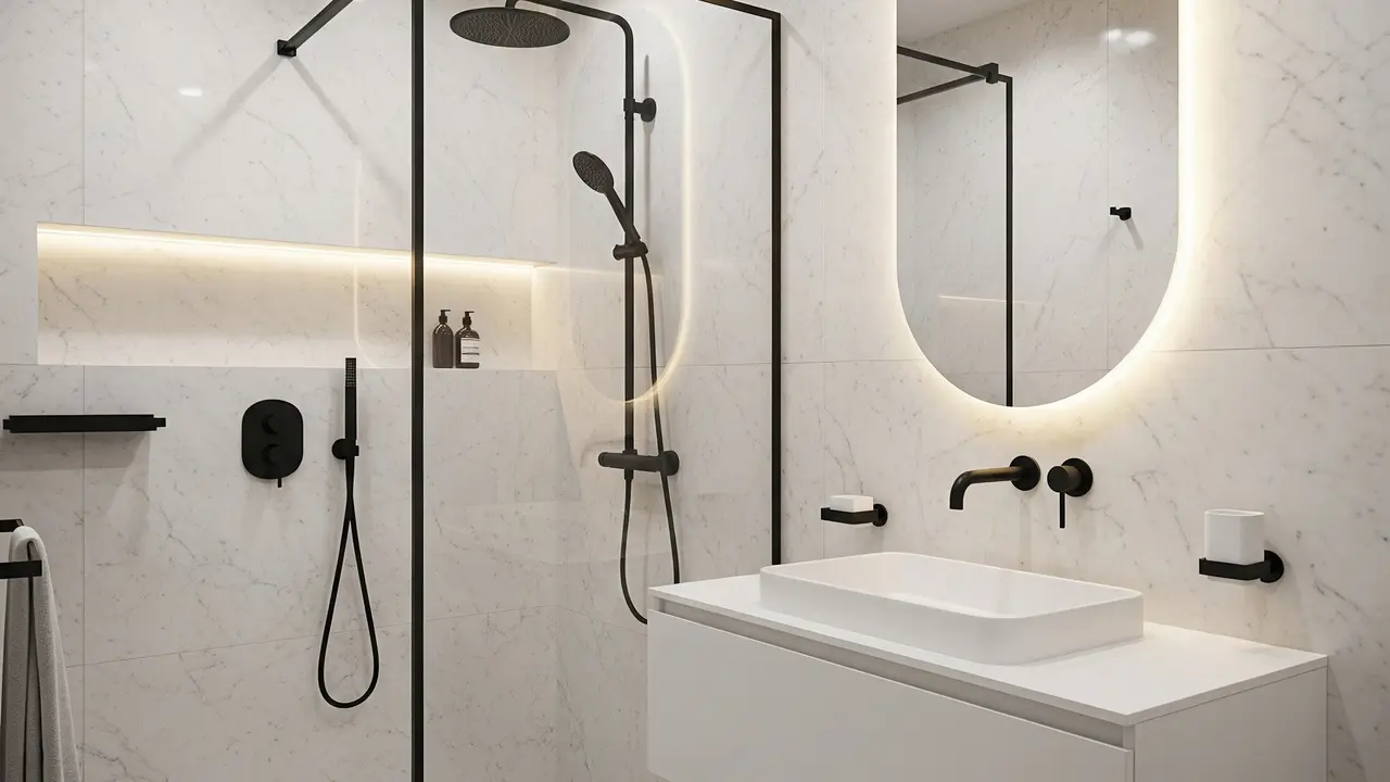 Inspirasi Rumah dengan Kamar Mandi Kecil tapi Elegan. Gemini