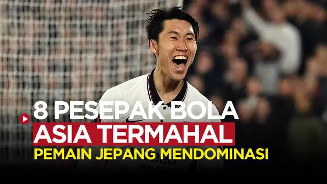 Berita motion grafis 8 pemain sepak bola asal Asia yang paling bernilai saat ini. Son Heung-min masih di urutan pertama.