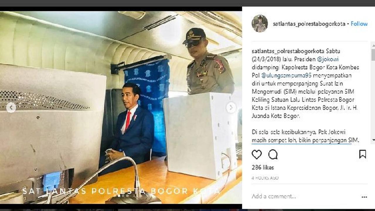 Perpanjang SIM, Presiden Jokowi Manfaatkan Layanan SIM Keliling (Foto: instagram)