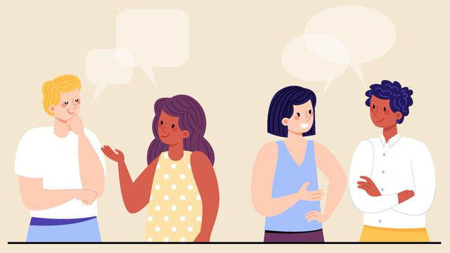 Ilustrasi komunikasi, bicara, dialog, ngobrol