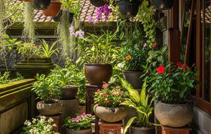 Model Pot Bunga untuk Teras Rumah/Gemini AI