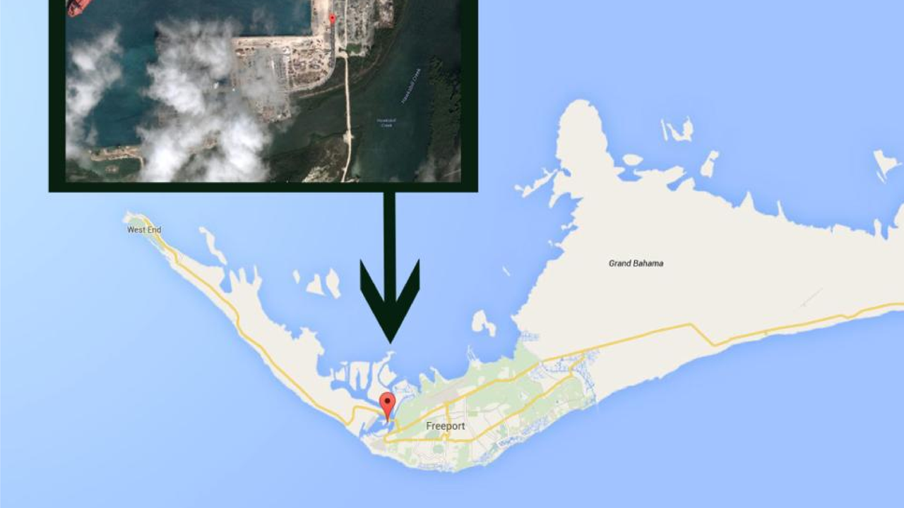 Lokasi kecelakaan pesawat tragis di Bahama. 