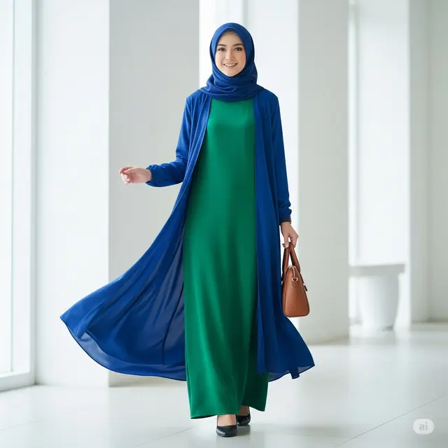 Model Outer untuk Gamis Polos. Foto: Gemini