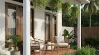 7 Model Teras Rumah Modern dengan Tanaman Rambat Pengusir Ular Alami, Estetis dan Aman untuk Hunian Tropis (Foto: Gemini AI)