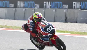 Kiandra Ramadhipa pada balapan ajang FIM Moto3 Junior World Championship 2026 di Estoril. (Dokumentasi FIM Moto Junior)