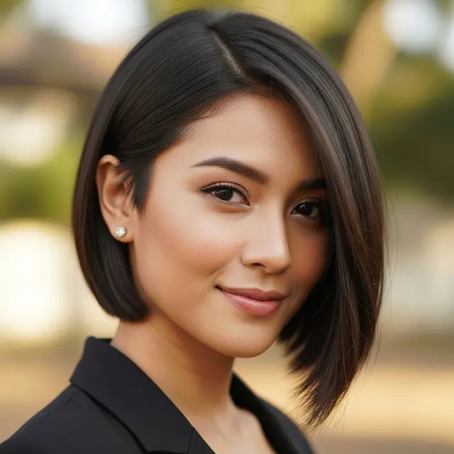Model Rambut Wanita Bob Panjang Sebelah