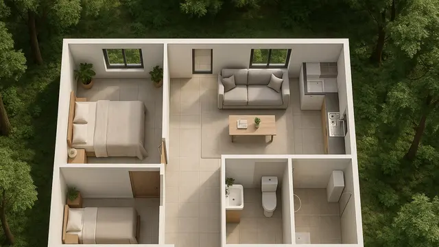 13 Denah Rumah 1 Lantai dengan Ruang Tamu Mini, Hemat Tempat Tapi Tetap Nyaman
