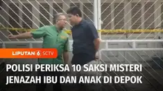 Polisi menggelar olah TKP lanjutan, kasus penemuan jenazah ibu dan anak di Depok, Jawa Barat. Dalam kasus ini sebanyak 10 orang saksi telah diperiksa.