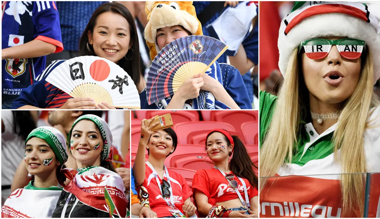 Berikut ini wanita-wanita cantik asal Benua Asia yang mewarnai Piala Dunia 2018 di Rusia. (Foto-foto Kolase AFP)