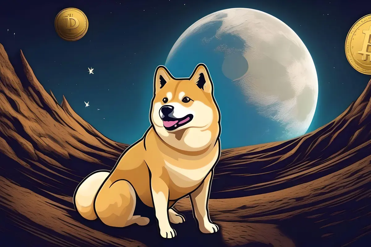 Ilustrasi meme coin dogecoin. (Foto By AI)