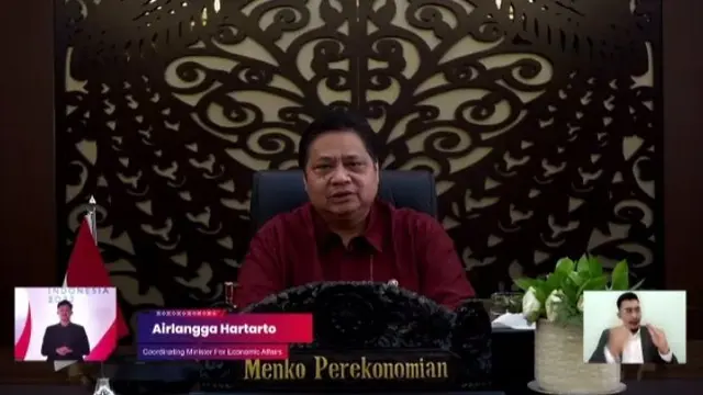 Menteri Koordinator bidang Perekonomian Airlangga Hartarto dalam Soft Launching of the G20 “Engaging Persons with Disabilities for Inclusivity”, Rabu (26/1/2022).