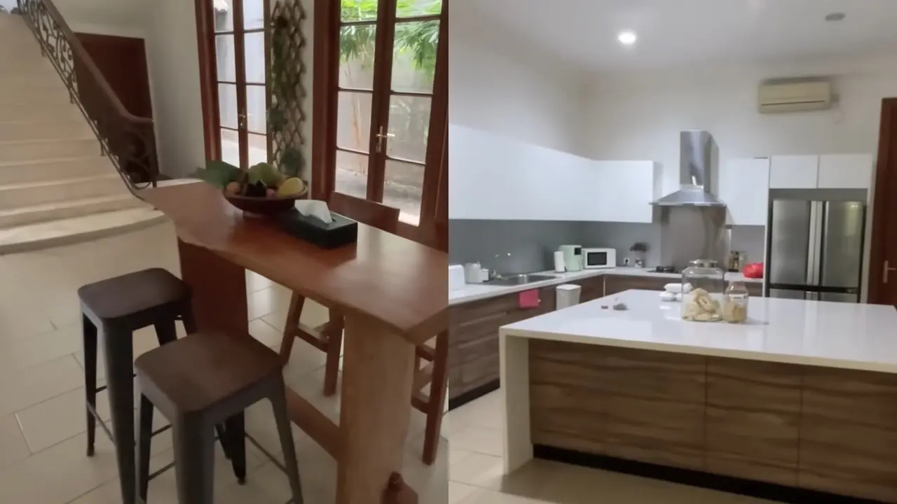 Potret Dapur dan Ruang Makan di Rumah Rina Nose