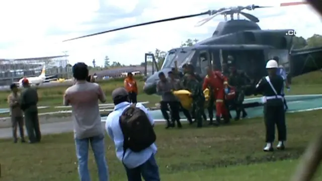 Sembilan jenazah korban KBB Papua dari PT Istaka Karya dievakuasi ke Timika.