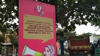 KPU Kota Bandung melakukan kampanye sosialisasi ramah teks kepada masyarakat pada Pilwalkot 2018 (Liputan6.com/ Arie Nugraha)