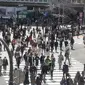 Shibuya Crossing sudah lama dikenal sebagai tempat penyeberangan pejalan kaki paling sibuk di Jepang, bahkan di dunia. (Liputan6.com/Edu Krisnadefa)