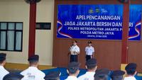 Polres Jakarta Pusat menggelar Apel Pencanangan Gerakan Jaga Jakarta Bersih dan Asri pada Sabtu, 23 Mei 2026. (Foto: Dokumentasi Polres Jakpus)