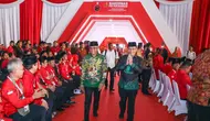 Plt Ketua Umum Partai Persatuan Pembangunan (PPP) Mardiono saat menghadiri kegiatan Rapat Kerja Nasional (Rakernas) IV PDIP, di JIExpo, Kemayoran, Jakarta Pusat, Jumat (29/9/2023). (Dok. PDIP)