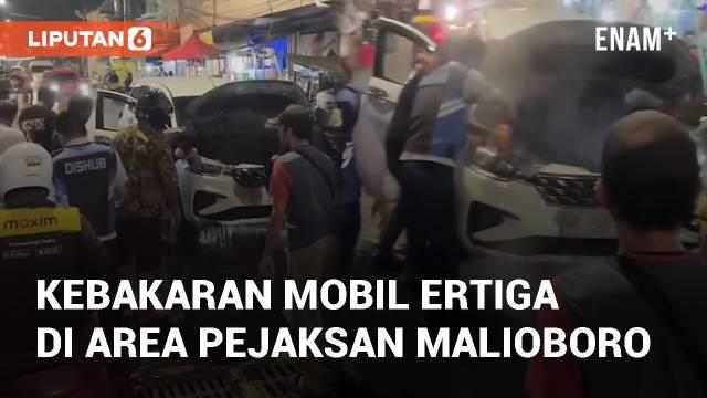 Kebakaran mobil terjadi di area Pajeksan, Malioboro pukul 19:34 WIB. Saat menurunkan penumpang, api muncul tiba-tiba dari bohlam kanan bawah
