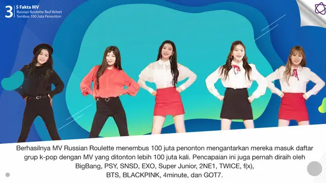 [Bintang] 5 Fakta MV Russian Roulette Red Velvet Tembus 100 Juta Penonton