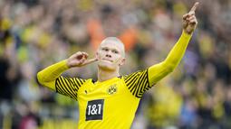 Erling Haaland - Bomber asal Norwegia ini terus menunjukkan ketajamannya dengan gelontoran gol yang ia cetak ke gawang lawan. Mesin gol Borussia Dortmund itu kini memiliki banderol 150 juta euro. (/Martin Meissner)